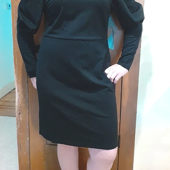 Rare Women's Eloquii Black Cold Shoulder Long Sleeve Formal Dress,14 - Picture 5 of 8